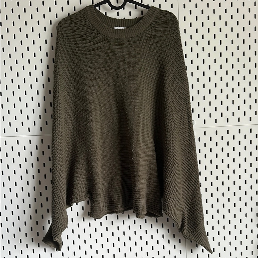 Ardene Khaki Women's Knit Poncho Sweater